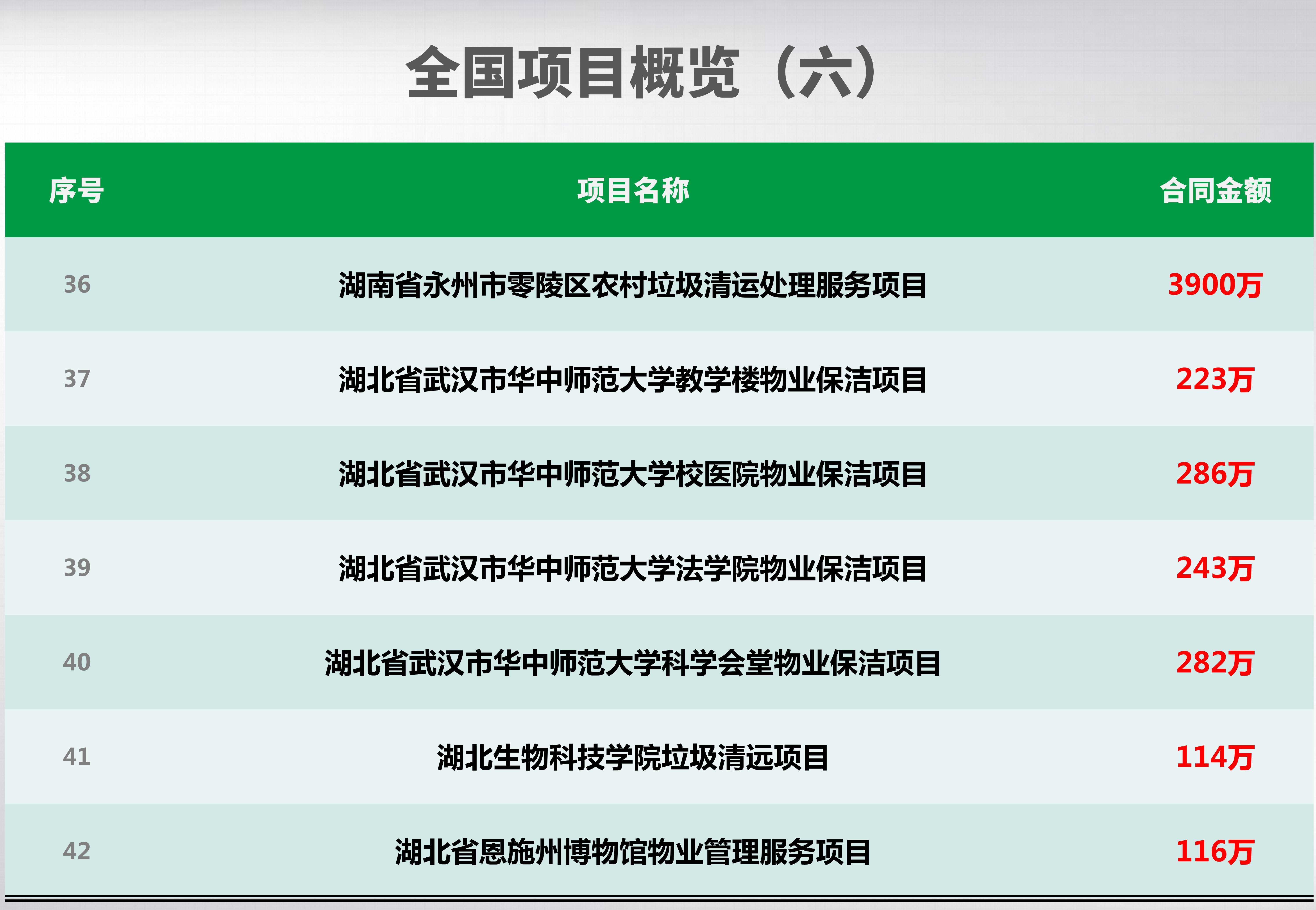 全国项目概览（六）